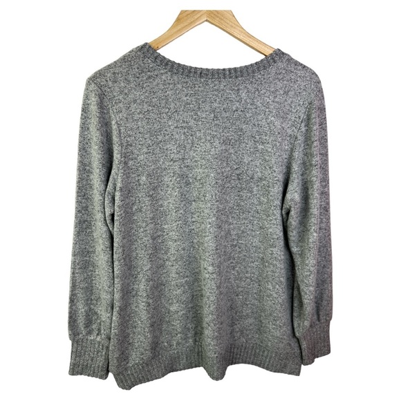 TORRID SUPER SOFT PLUSH V NECK LONG SLEEVE HEATHER GRAY SHIRT NWT SZ 1X - Picture 3 of 7